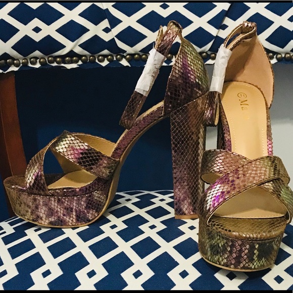 purple metallic sandals